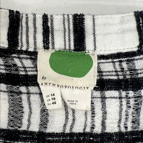 Anthropologie Sz 10 Tunic Black & White Pinktuck Button Front LS - Picture 4 of 9